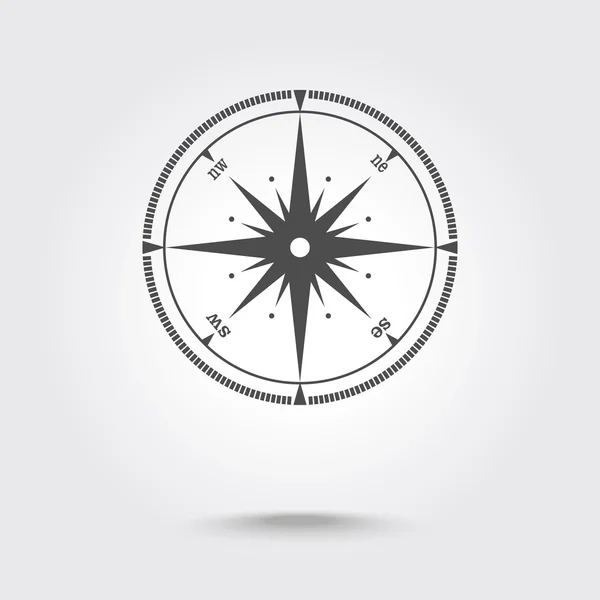 Windrose Kompass flaches Vektorsymbol — Stockvektor