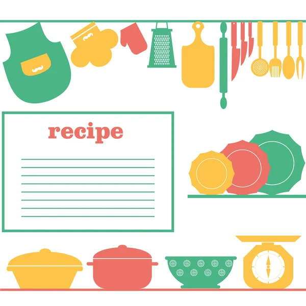 Conception de page de recette vectorielle. Style page de livre de cuisine . — Image vectorielle