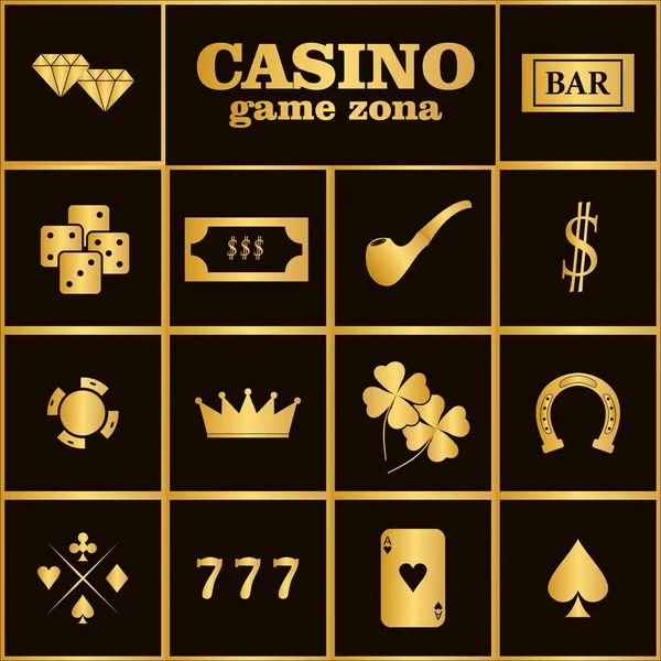 Casino Design Elemente Vektorsymbole. Casinospiele. — Stockvektor