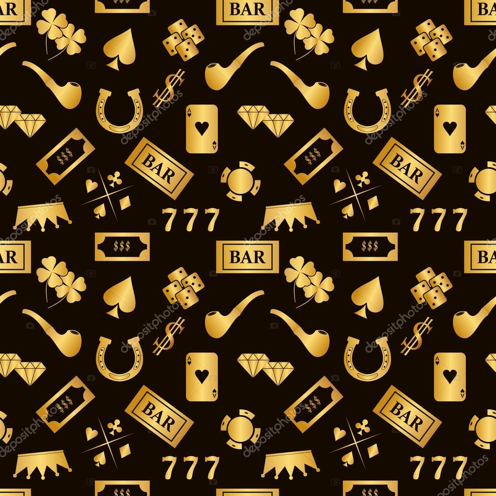 Seamless vector pattern of gold casino icons on a black backgroud Stock Vector by ©.com 101600924 Seamless vector pattern of gold casino icons on a black backgroud Stock Vector by ©.com 101600924