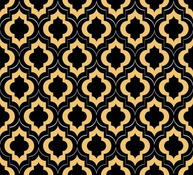 Soyut sorunsuz siyah ve beyaz Art Deco vektör bilmece