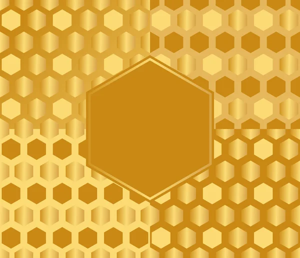 Zeshoek patroon achtergrond. Naadloze geometrische patroon met honing — Stockvector