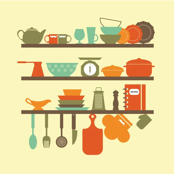 Keuken gebruiksvoorwerpen Vector Icons — Stockvector