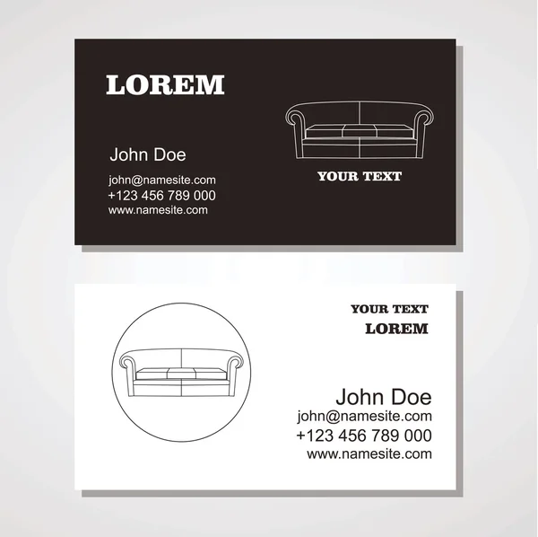 Sofa Business sign & Business card vector template for furniture
