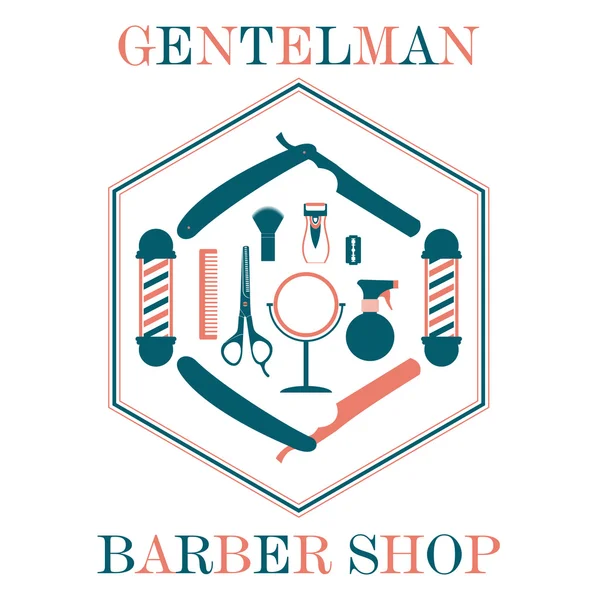 Barbería elementos de diseño — Vector de stock