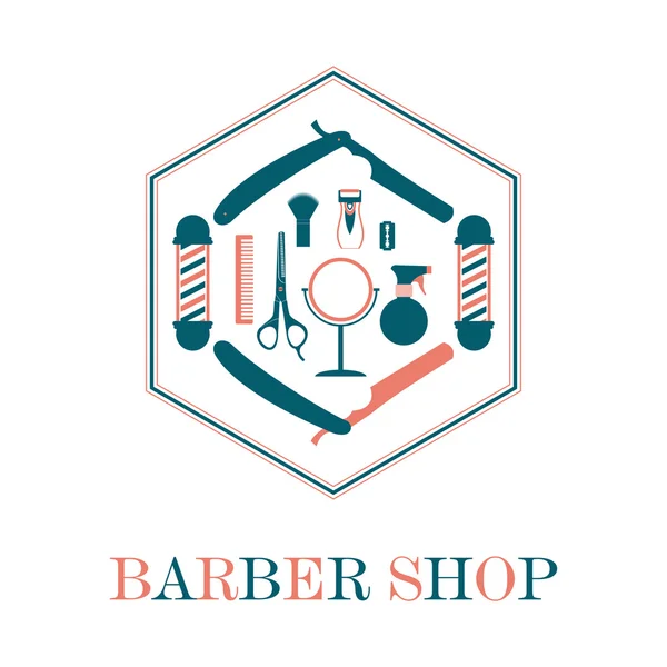 Barbería elementos de diseño — Vector de stock