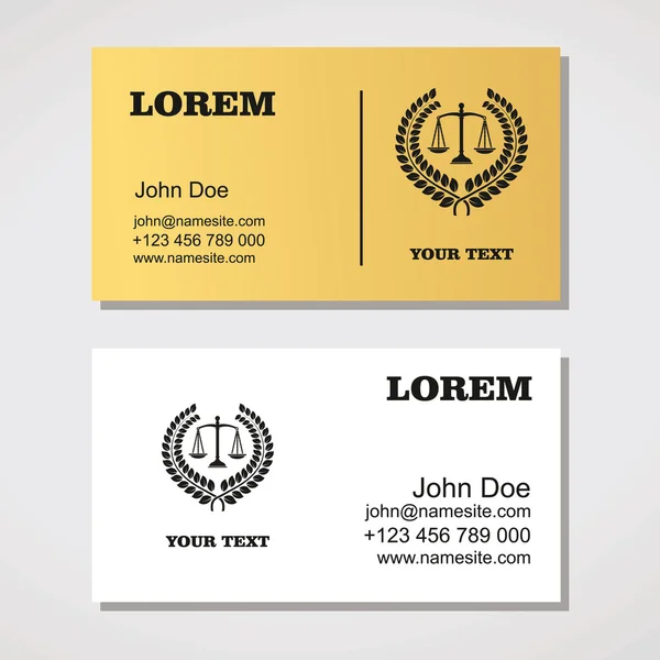 Despacho de abogados, Oficina de abogados, Servicios de abogados.Business card design templa — Vector de stock