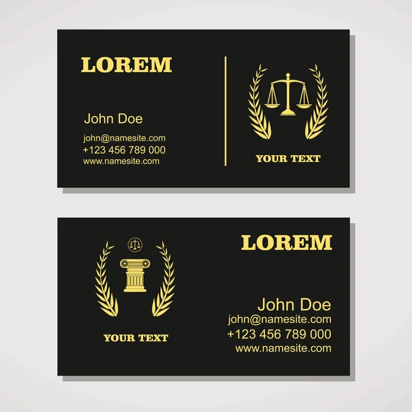 Despacho de abogados, Oficina de abogados, Servicios de abogados.Business card design templa — Vector de stock