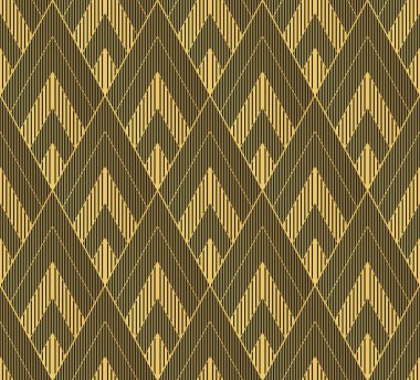 Art Deco sorunsuz duvar kağıdı deseni. Geometrik decorativ