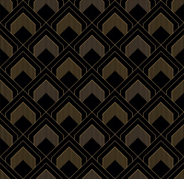 Art Deco patrón de fondo de pantalla vintage sin costuras. Decoración geométrica — Vector de stock