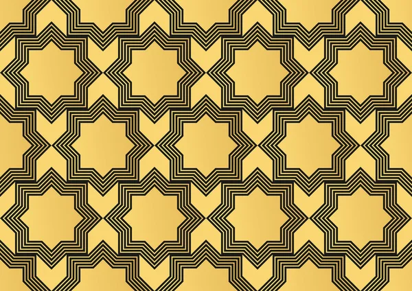 アールデコのシームレスなビンテージ壁紙パターン。幾何学的な真空蒸着 — ストックベクタ