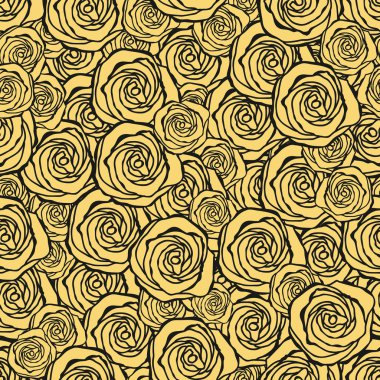 çiçek gül, vektör çiçek çizim ile Dikişsiz desen