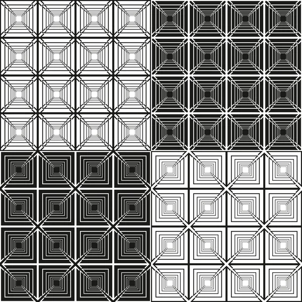 黒と白のベクトルシームレスパターン。要旨の背景 — ストックベクタ