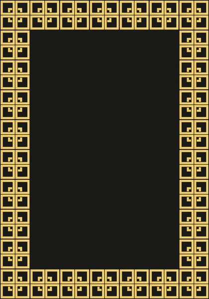 Marco decorativo ornamental de oro negro de estilo romano — Archivo Imágenes Vectoriales