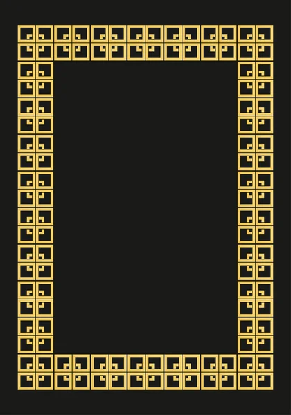 Stile romano oro nero cornice decorativa ornamentale — Vettoriale Stock