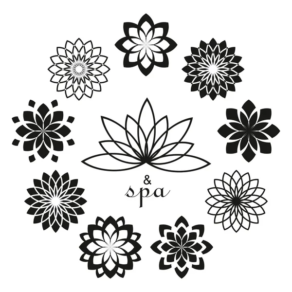 Lotus spa, yoga, sağlık stil logo tasarım şablonu. Lo