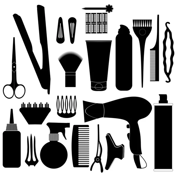 Friseur verwandtes Symbol. Vektor-Set von Zubehör für Haare — Stockvektor