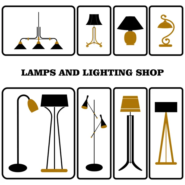 Bordslampa, invändig lampa, dekoration — Stock vektor