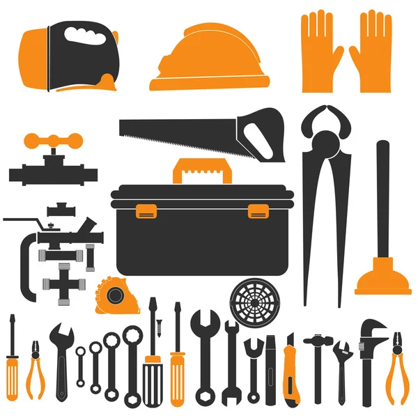 Sanitär Ausrüstung set.tools — Stockvektor