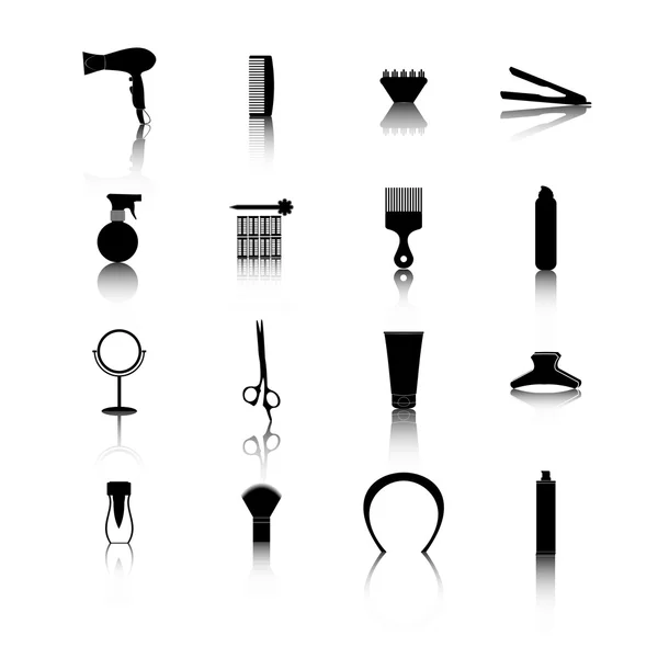 Coiffure symbole connexe. Ensemble vectoriel d'accessoires pour cheveux — Image vectorielle