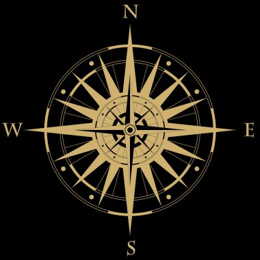 Rüzgar gülü pusula. Vektör