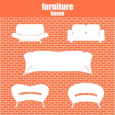 Yaşam r için modern lüks kanepeler ve kanepe mobilya Icons set