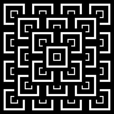 Soyut sorunsuz siyah ve beyaz Art Deco vektör bilmece