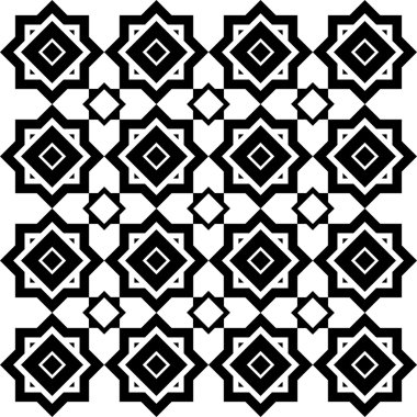 Soyut sorunsuz siyah ve beyaz Art Deco vektör desen