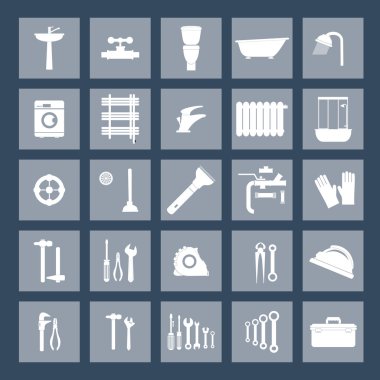 vector Icons set sıhhi tesisat