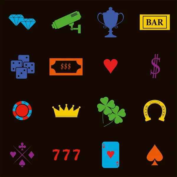 Casino elementos de diseño de vectores iconos. Casino games.Ace jugando c — Vector de stock