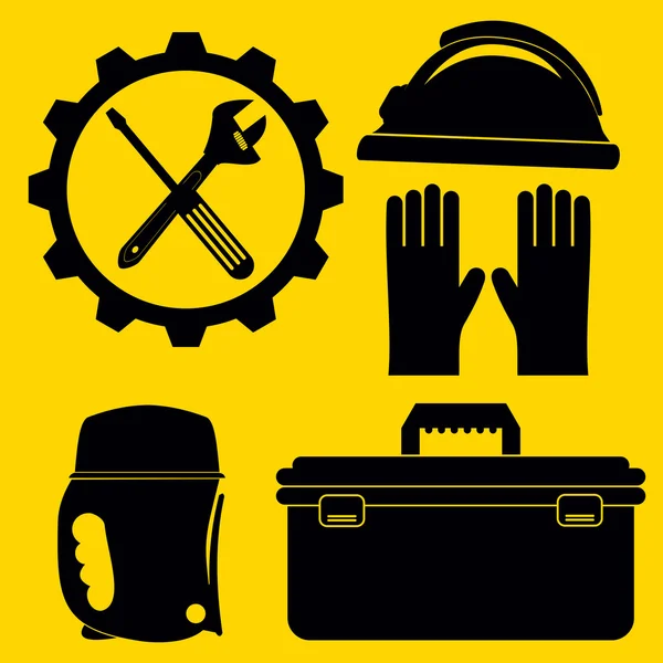 Vektor Sanitär Symbole set.and Tools und diy Tools. Silhouette — Stockvektor