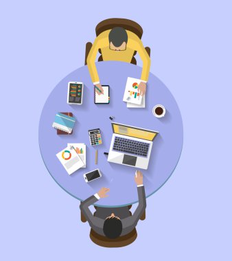 Business concept - work concept - flat design