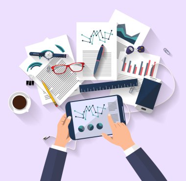 Work concept - business concept - flat design - top view