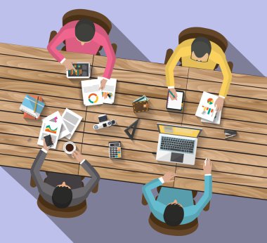 Flat design of business concept and work concept