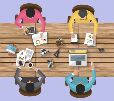 Flat design of business concept and work concept