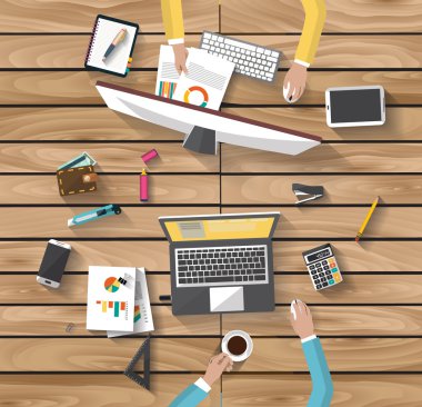 Flat design of business concept and work concept