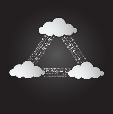 Illustration of clouds computing services. clipart