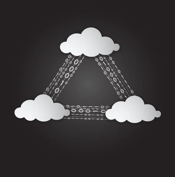 Ilustración de servicios de computación en nubes . — Archivo Imágenes Vectoriales