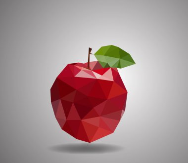 Çokgenler ve modern stil tatlı elma meyve