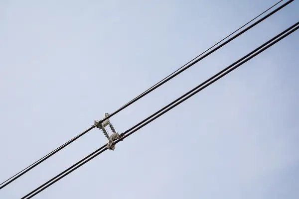 Black power line i himlen — Stockfoto