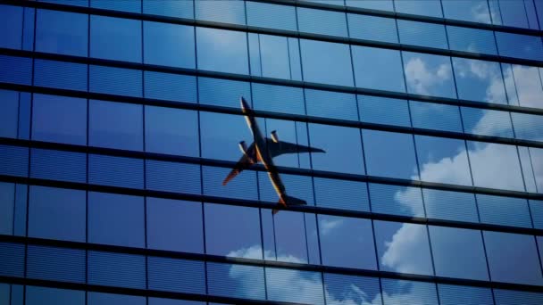 Avion réfléchissent sur une vitre — Video