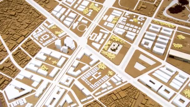 Vergrößern des Stadtplans mit 3D-Gebäuden — Stockvideo