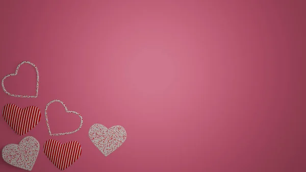 Ilustración San Valentín Corazones Día Sobre Fondo Rosa — Foto de Stock