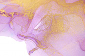 Absztrakt lila akvarell háttér. Lila és arany alkoholos tinta textúra.