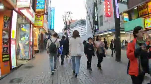 Tokio Japonia Kwietnia 2019 Ludzie Chodzą Słynnym Obszarze Shinjuku Tokio — Wideo stockowe
