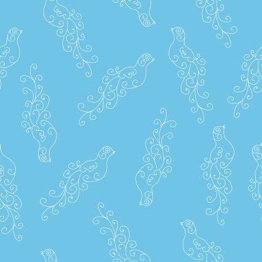 Beyaz kuş seamless modeli