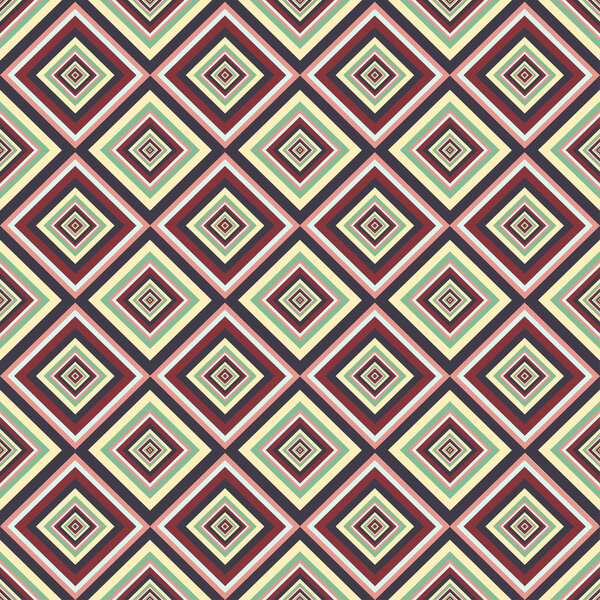 Geometric seamless pattern. The diamonds, squares and stripes in pastel gentle tones. It can be used as wallpaper, paper, wrapping, textile print, textile design, cover.  Vector illustration