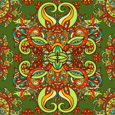 Boho stil, etnik süsleme, seamless modeli. Soyut çiçek bitki doğal desen. Çiçek çiçek grafik yazdırma. Oryantal model, hippi, Hint, fantezi, Osmanlı motifleri. Vintage dekoratif öğe