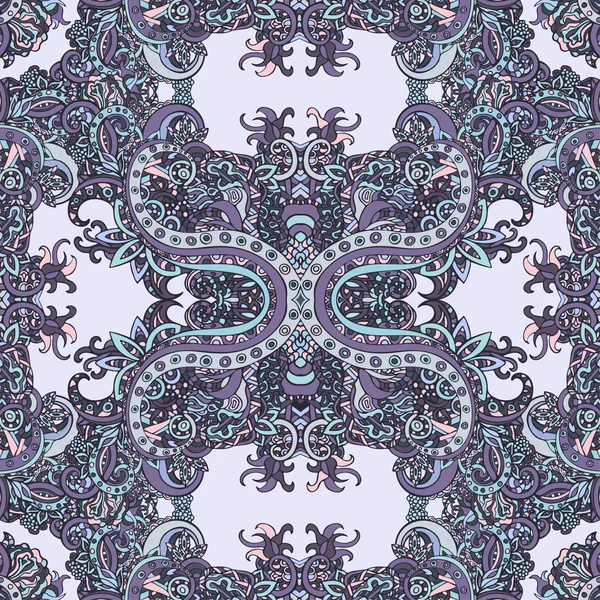 Estilo boho, adorno étnico, patrón sin costuras. Planta floral abstracta patrón natural. Flor estampado gráfico floral. Patrón oriental, hippie, indio, fantasía, motivos otomanos. Elemento decorativo vintage — Vector de stock