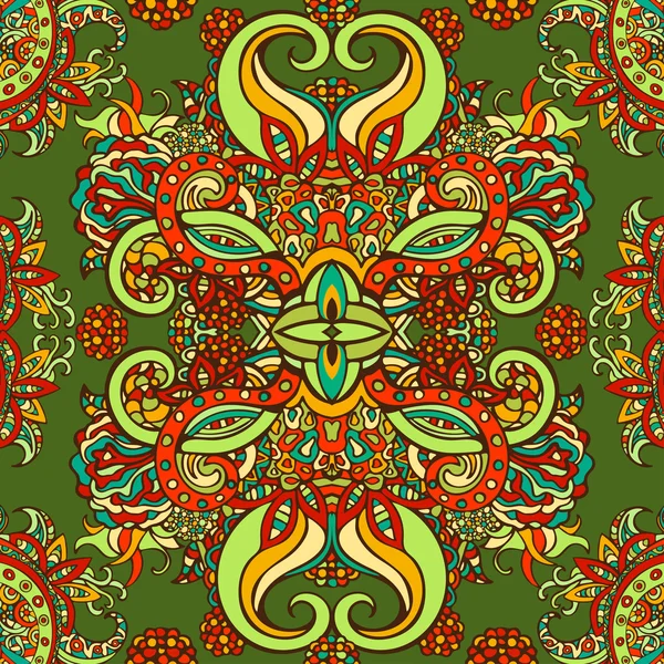 Estilo boho, ornamento étnico, padrão sem costura. Abstrato floral planta padrão natural. Flor impressão gráfica floral. Padrão oriental, hippie, índio, fantasia, motivos otomanos. Elemento decorativo vintage —  Vetores de Stock